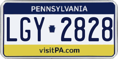 PA license plate LGY2828
