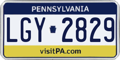 PA license plate LGY2829