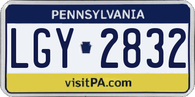 PA license plate LGY2832