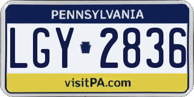 PA license plate LGY2836