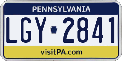 PA license plate LGY2841