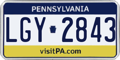 PA license plate LGY2843