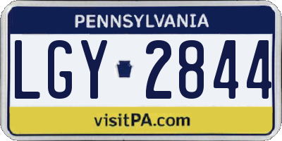 PA license plate LGY2844