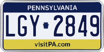 PA license plate LGY2849