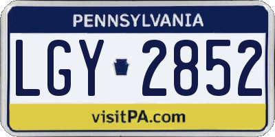 PA license plate LGY2852