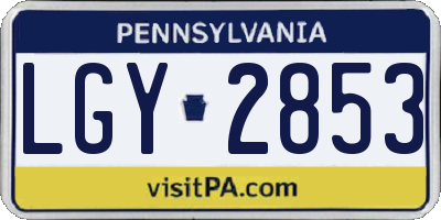 PA license plate LGY2853