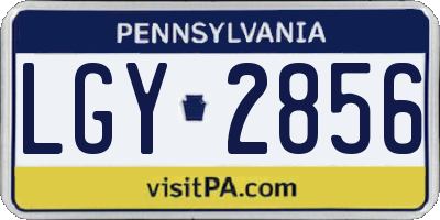 PA license plate LGY2856