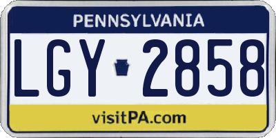 PA license plate LGY2858