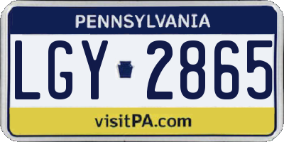 PA license plate LGY2865