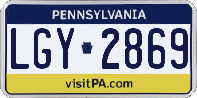 PA license plate LGY2869