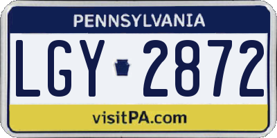 PA license plate LGY2872