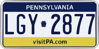 PA license plate LGY2877