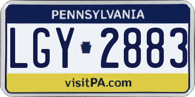 PA license plate LGY2883