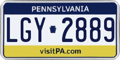 PA license plate LGY2889