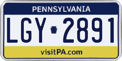 PA license plate LGY2891