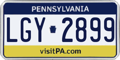 PA license plate LGY2899