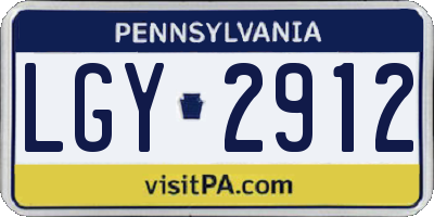 PA license plate LGY2912