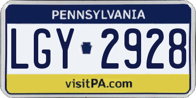 PA license plate LGY2928