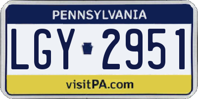 PA license plate LGY2951