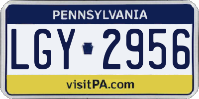 PA license plate LGY2956