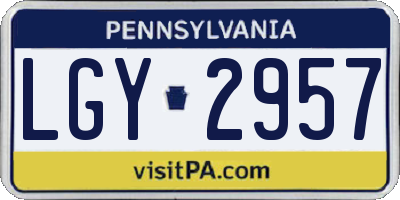 PA license plate LGY2957