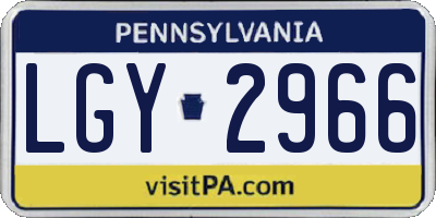 PA license plate LGY2966