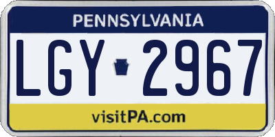 PA license plate LGY2967