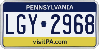 PA license plate LGY2968