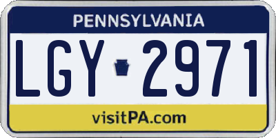 PA license plate LGY2971