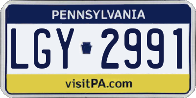 PA license plate LGY2991