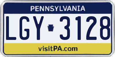 PA license plate LGY3128