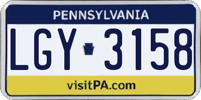 PA license plate LGY3158