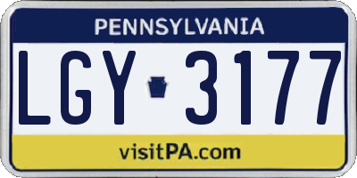 PA license plate LGY3177