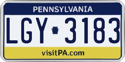 PA license plate LGY3183