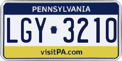 PA license plate LGY3210