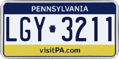 PA license plate LGY3211