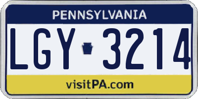 PA license plate LGY3214