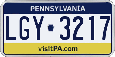PA license plate LGY3217
