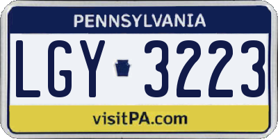 PA license plate LGY3223