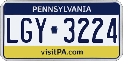 PA license plate LGY3224