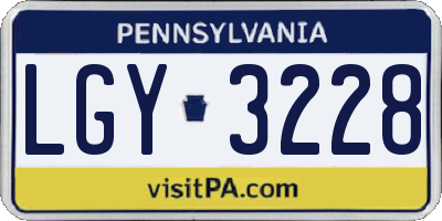 PA license plate LGY3228