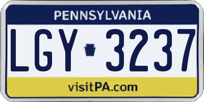 PA license plate LGY3237
