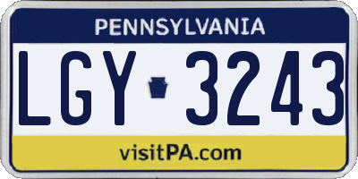 PA license plate LGY3243