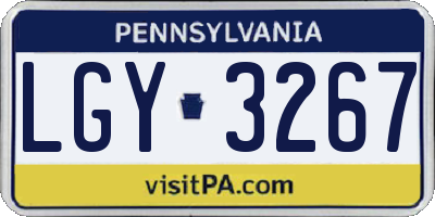PA license plate LGY3267