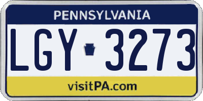 PA license plate LGY3273