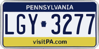 PA license plate LGY3277