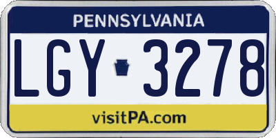 PA license plate LGY3278