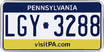 PA license plate LGY3288