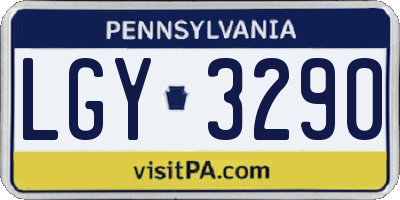 PA license plate LGY3290