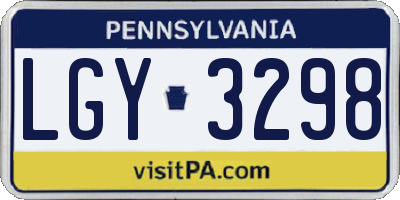 PA license plate LGY3298